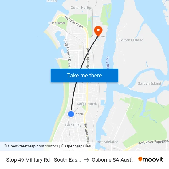 Stop 49 Military Rd - South East side to Osborne SA Australia map