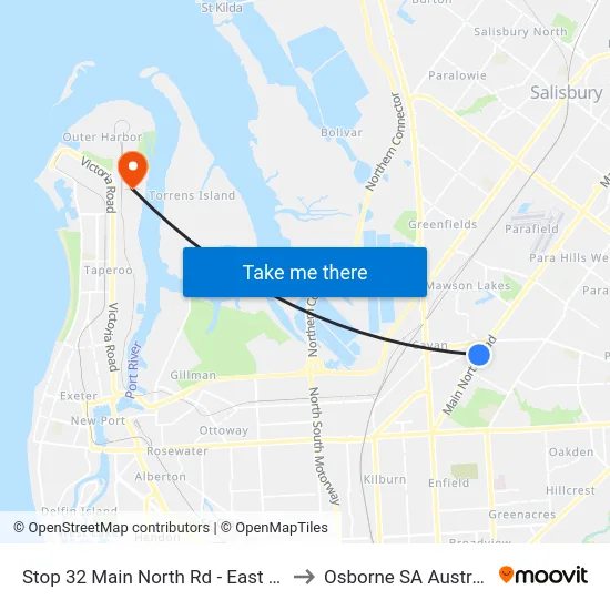 Stop 32 Main North Rd - East side to Osborne SA Australia map