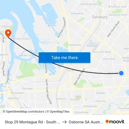 Stop 29 Montague Rd - South side to Osborne SA Australia map