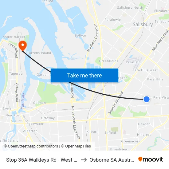 Stop 35A Walkleys Rd - West side to Osborne SA Australia map