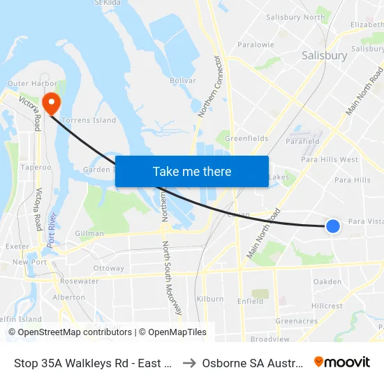 Stop 35A Walkleys Rd - East side to Osborne SA Australia map