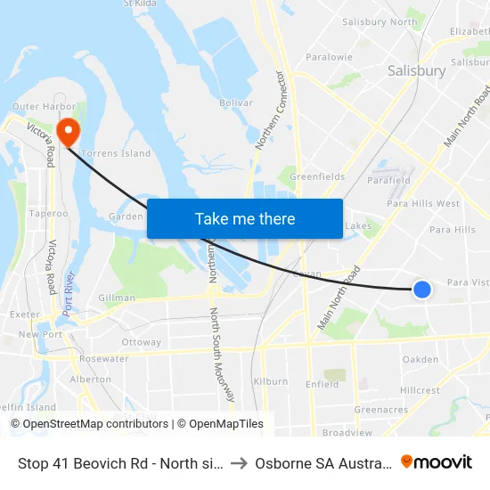 Stop 41 Beovich Rd - North side to Osborne SA Australia map