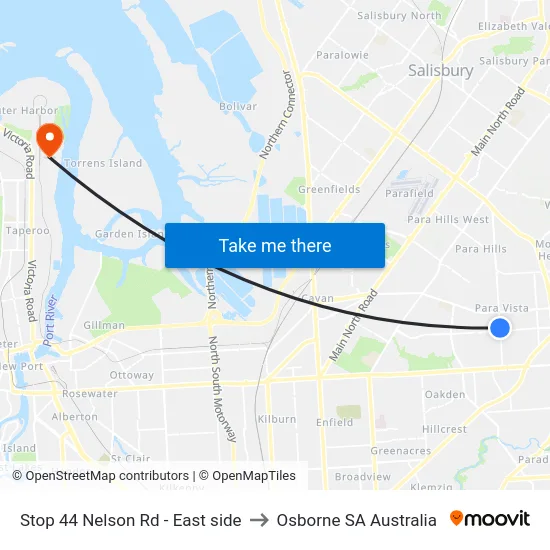Stop 44 Nelson Rd - East side to Osborne SA Australia map