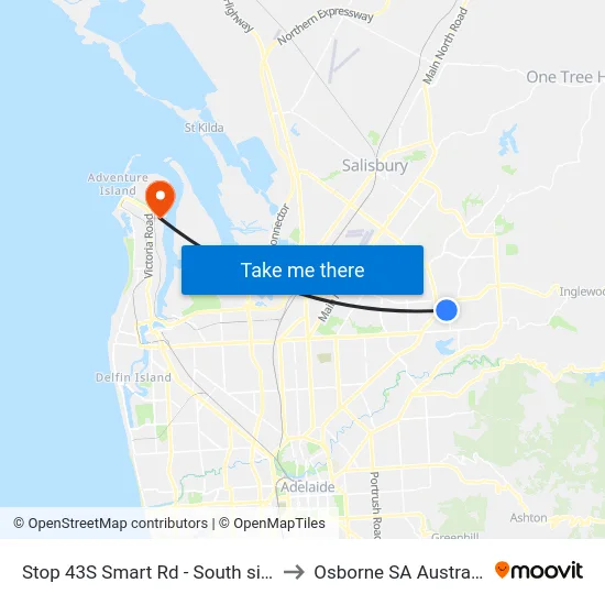Stop 43S Smart Rd - South side to Osborne SA Australia map