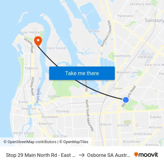 Stop 29 Main North Rd - East side to Osborne SA Australia map