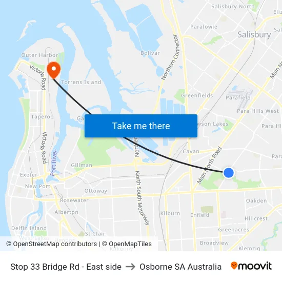 Stop 33 Bridge Rd - East side to Osborne SA Australia map