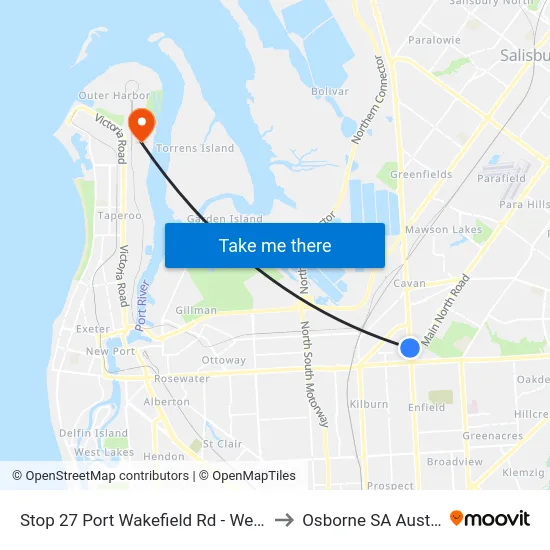 Stop 27 Port Wakefield Rd - West side to Osborne SA Australia map