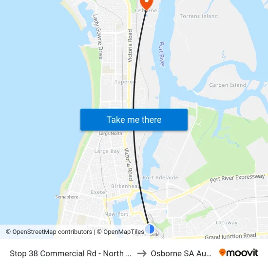Stop 38 Commercial Rd - North East side to Osborne SA Australia map