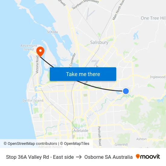 Stop 36A Valley Rd - East side to Osborne SA Australia map