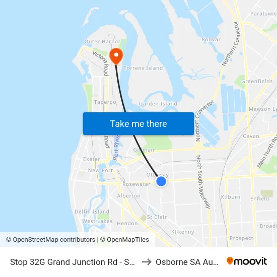 Stop 32G Grand Junction Rd - South side to Osborne SA Australia map