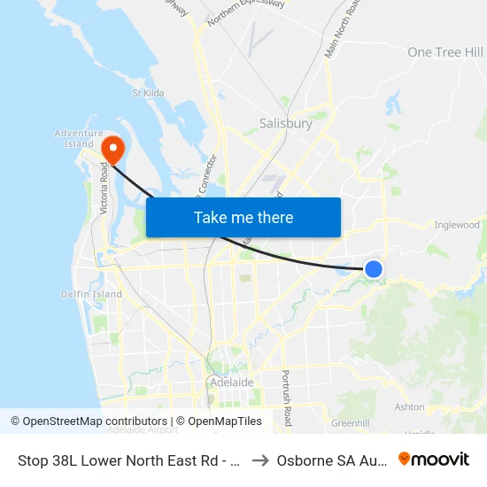Stop 38L Lower North East Rd - North side to Osborne SA Australia map