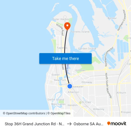 Stop 36H Grand Junction Rd - North side to Osborne SA Australia map