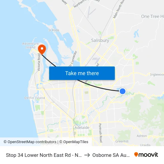 Stop 34 Lower North East Rd - North side to Osborne SA Australia map