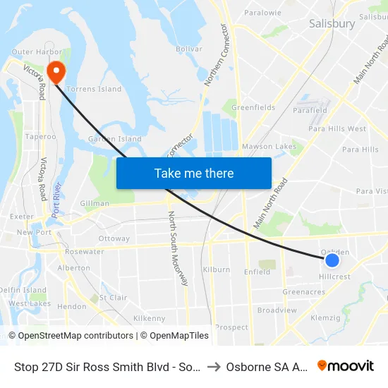 Stop 27D Sir Ross Smith Blvd - South East side to Osborne SA Australia map