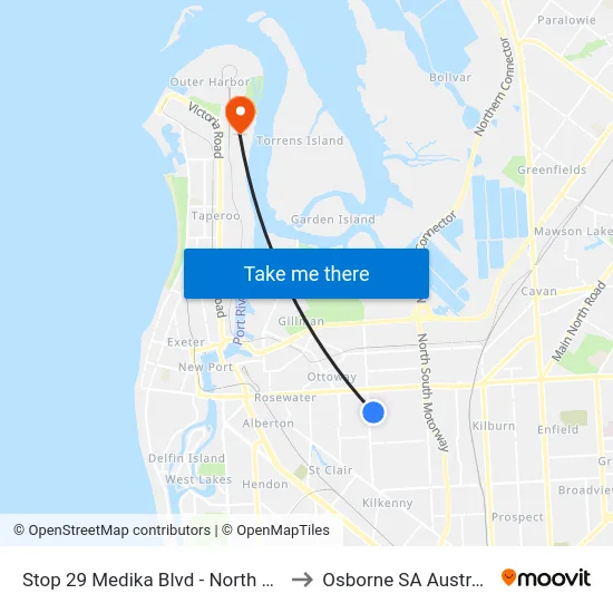 Stop 29 Medika Blvd - North side to Osborne SA Australia map
