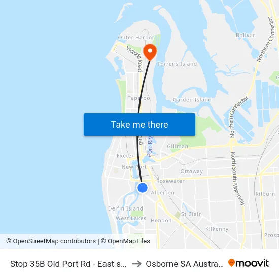 Stop 35B Old Port Rd - East side to Osborne SA Australia map