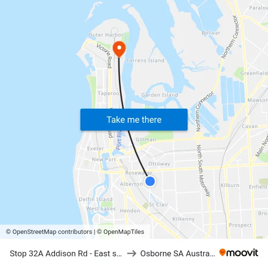 Stop 32A Addison Rd - East side to Osborne SA Australia map