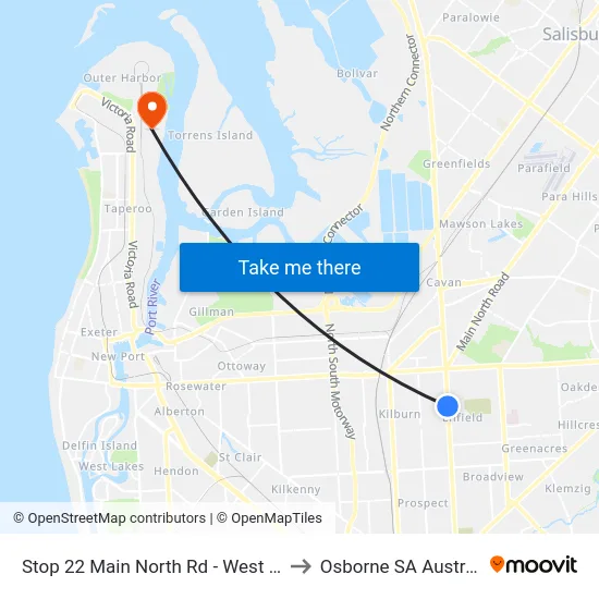 Stop 22 Main North Rd - West side to Osborne SA Australia map