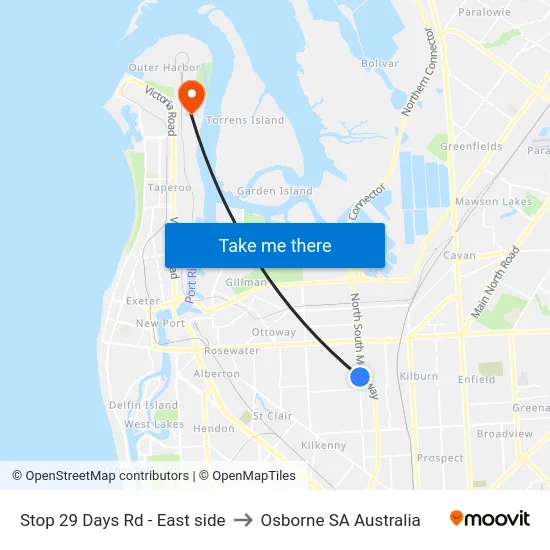 Stop 29 Days Rd - East side to Osborne SA Australia map