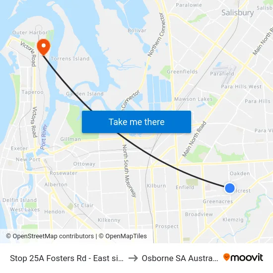 Stop 25A Fosters Rd - East side to Osborne SA Australia map