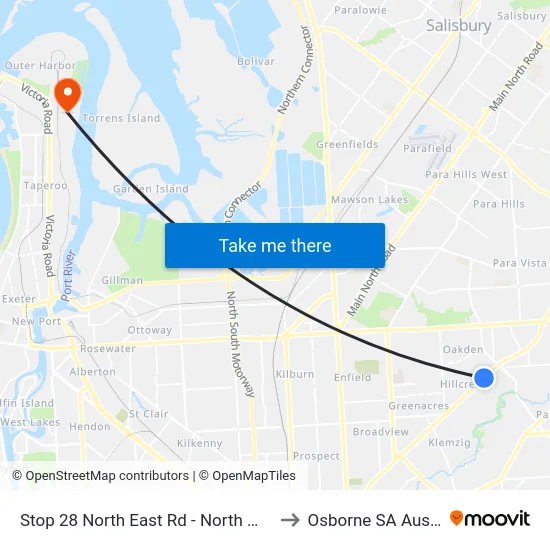 Stop 28 North East Rd - North West side to Osborne SA Australia map