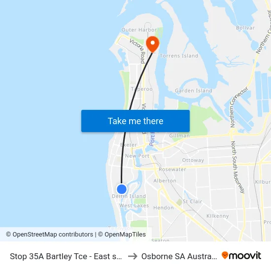 Stop 35A Bartley Tce - East side to Osborne SA Australia map