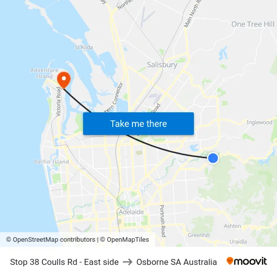 Stop 38 Coulls Rd - East side to Osborne SA Australia map