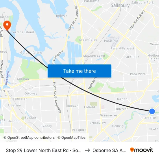 Stop 29 Lower North East Rd - South East side to Osborne SA Australia map