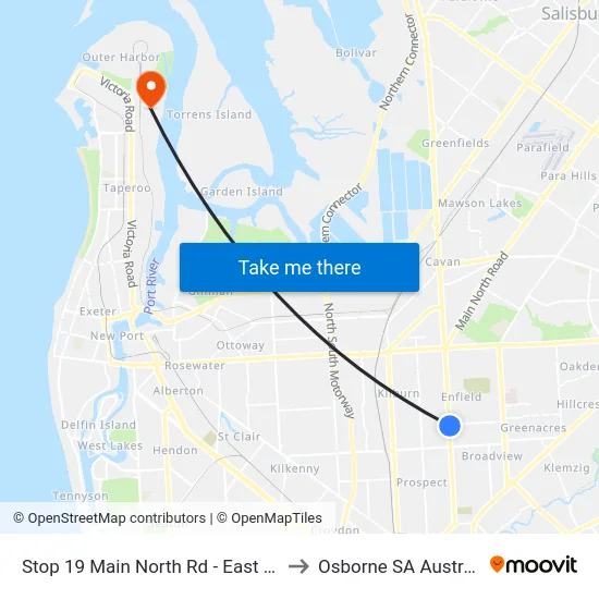 Stop 19 Main North Rd - East side to Osborne SA Australia map