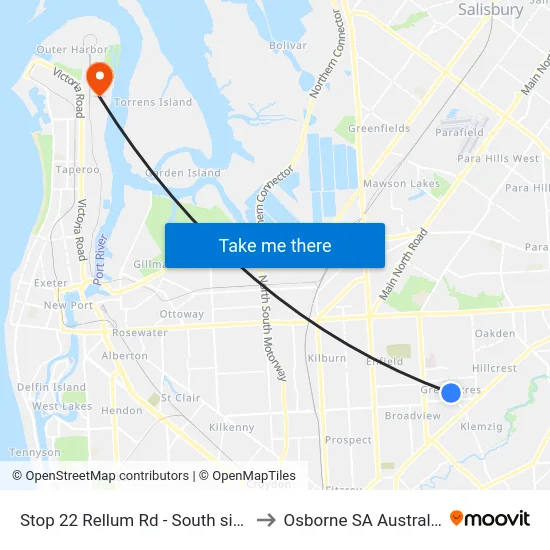 Stop 22 Rellum Rd - South side to Osborne SA Australia map