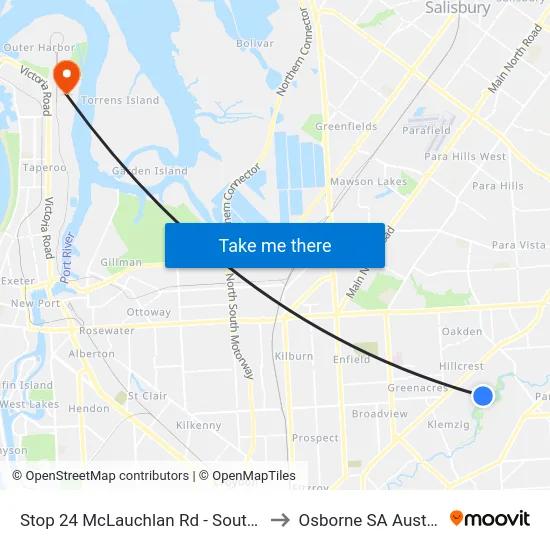 Stop 24 McLauchlan Rd - South side to Osborne SA Australia map