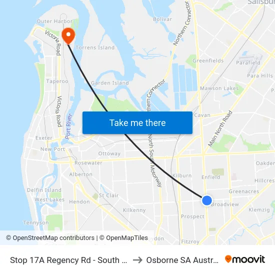 Stop 17A Regency Rd - South side to Osborne SA Australia map