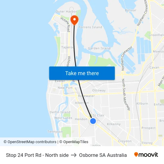 Stop 24 Port Rd - North side to Osborne SA Australia map