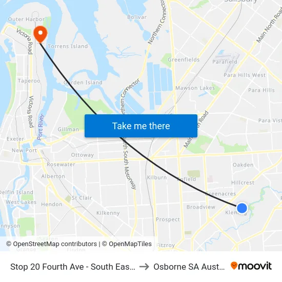 Stop 20 Fourth Ave - South East side to Osborne SA Australia map