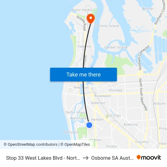 Stop 33 West Lakes Blvd - North side to Osborne SA Australia map