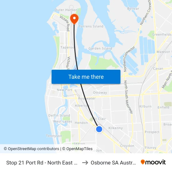 Stop 21 Port Rd - North East side to Osborne SA Australia map