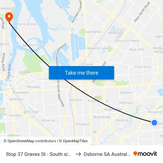 Stop 37 Graves St - South side to Osborne SA Australia map