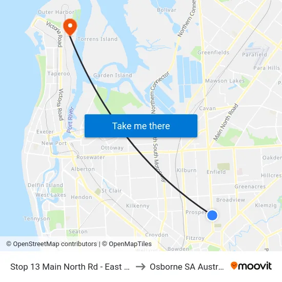 Stop 13 Main North Rd - East side to Osborne SA Australia map