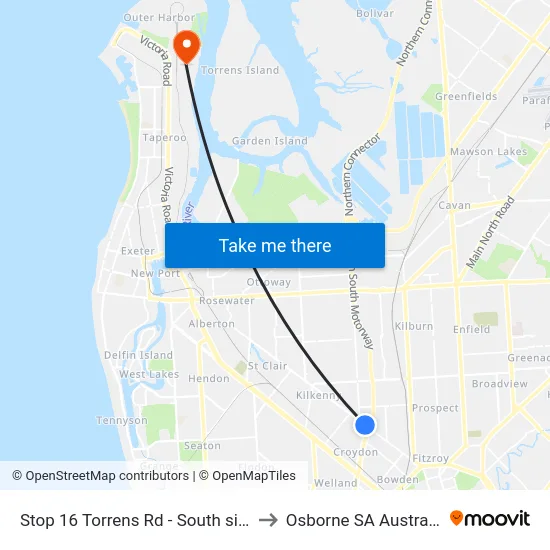 Stop 16 Torrens Rd - South side to Osborne SA Australia map
