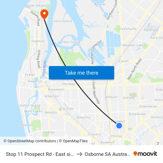 Stop 11 Prospect Rd - East side to Osborne SA Australia map