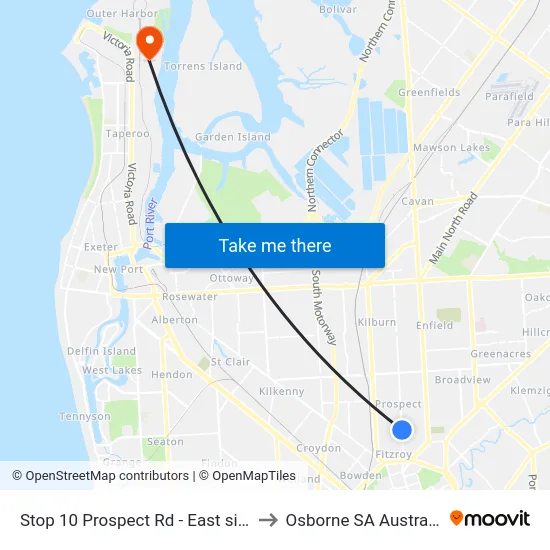 Stop 10 Prospect Rd - East side to Osborne SA Australia map