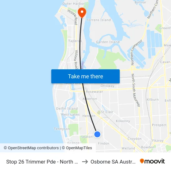 Stop 26 Trimmer Pde - North side to Osborne SA Australia map