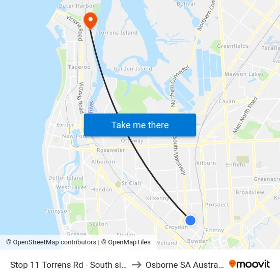 Stop 11 Torrens Rd - South side to Osborne SA Australia map