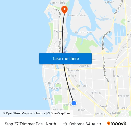 Stop 27 Trimmer Pde - North side to Osborne SA Australia map