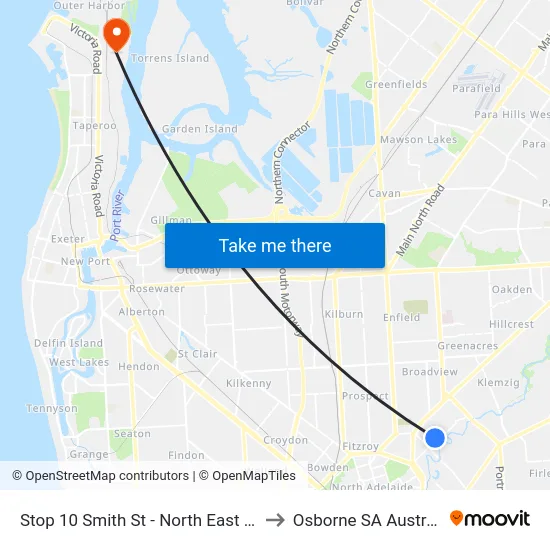 Stop 10 Smith St - North East side to Osborne SA Australia map