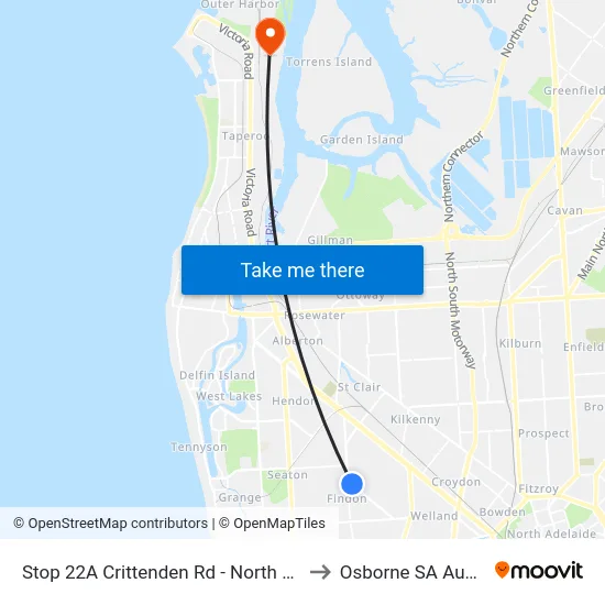 Stop 22A Crittenden Rd - North East side to Osborne SA Australia map