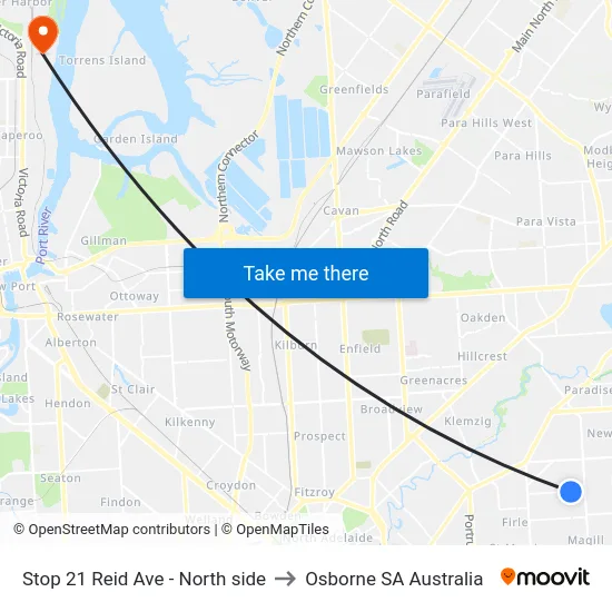 Stop 21 Reid Ave - North side to Osborne SA Australia map