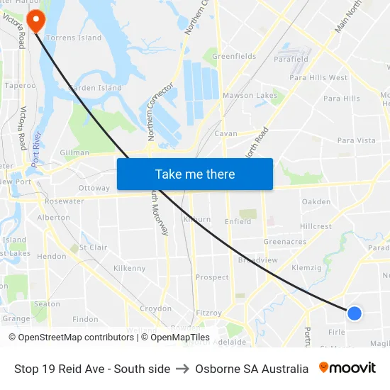 Stop 19 Reid Ave - South side to Osborne SA Australia map