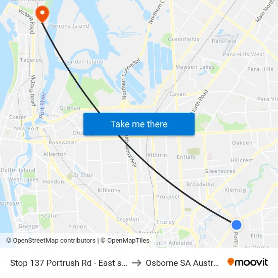 Stop 137 Portrush Rd - East side to Osborne SA Australia map