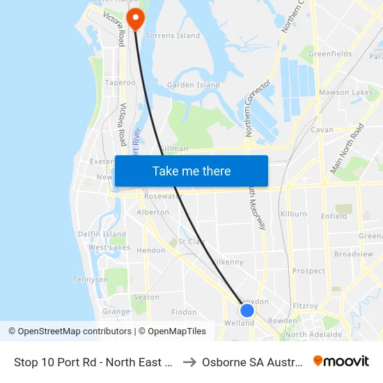 Stop 10 Port Rd - North East side to Osborne SA Australia map